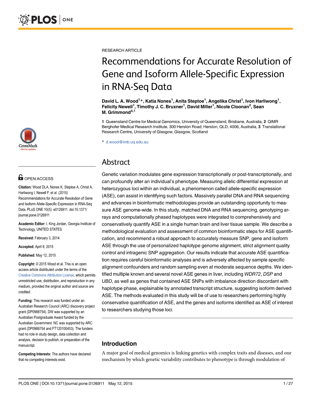 Recommendations for Accurate Resolution of Gene and Isoform Allele-Specific Expression in RNA-Seq Data