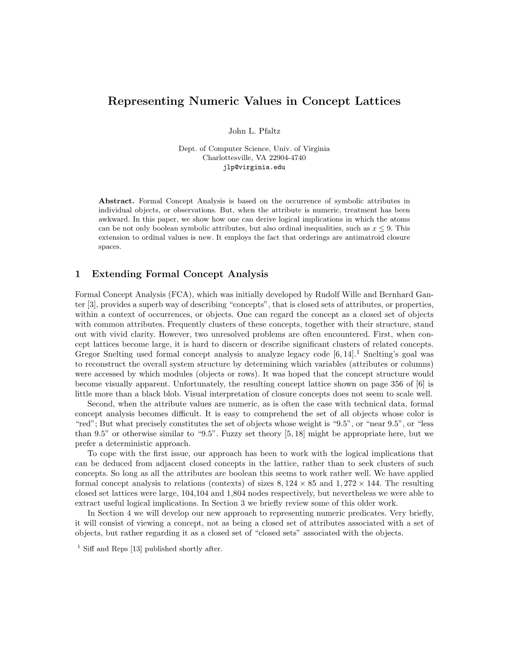 Representing Numeric Values in Concept Lattices