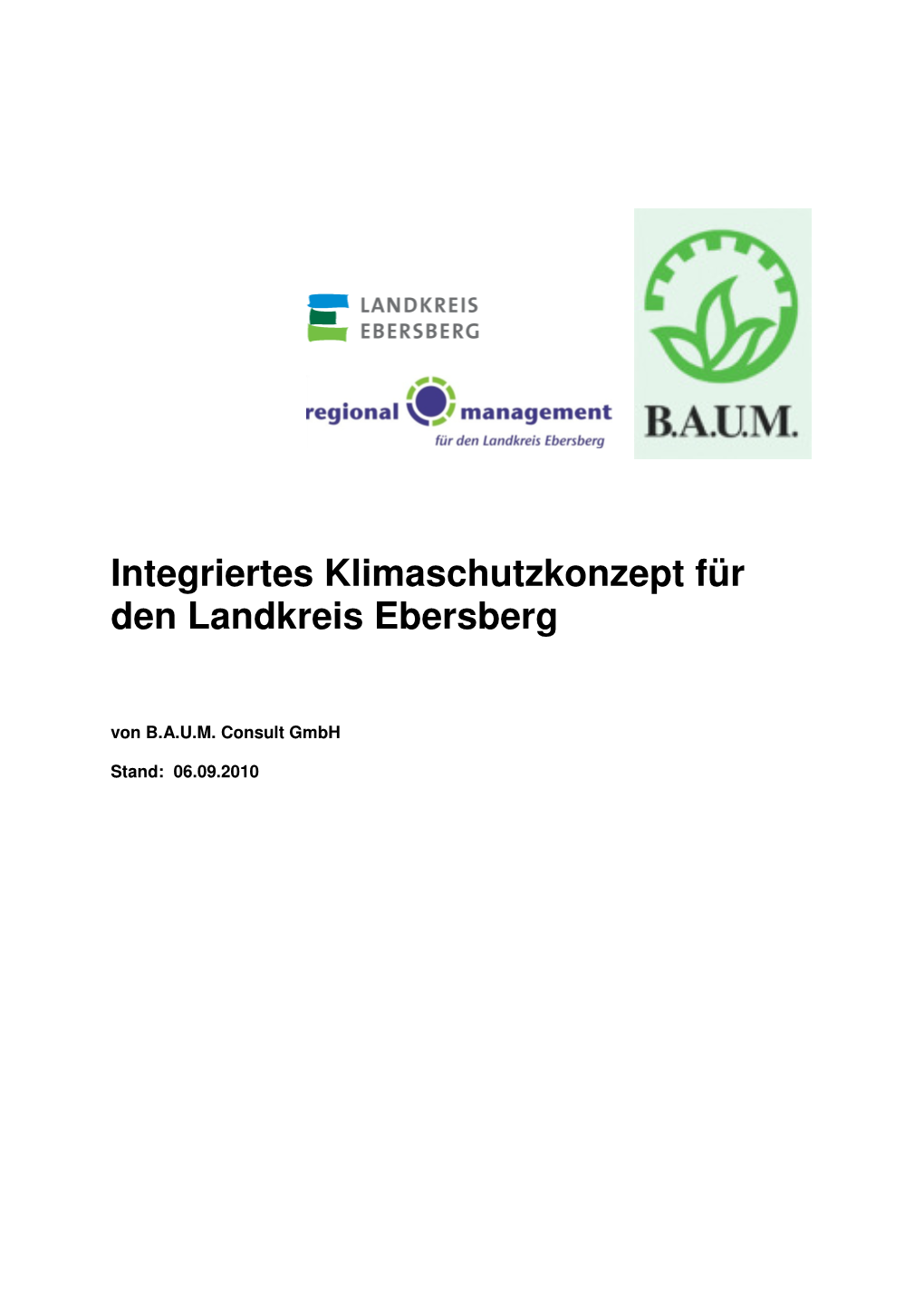 Klimaschutzkonzept Für Den Landkreis Ebersberg