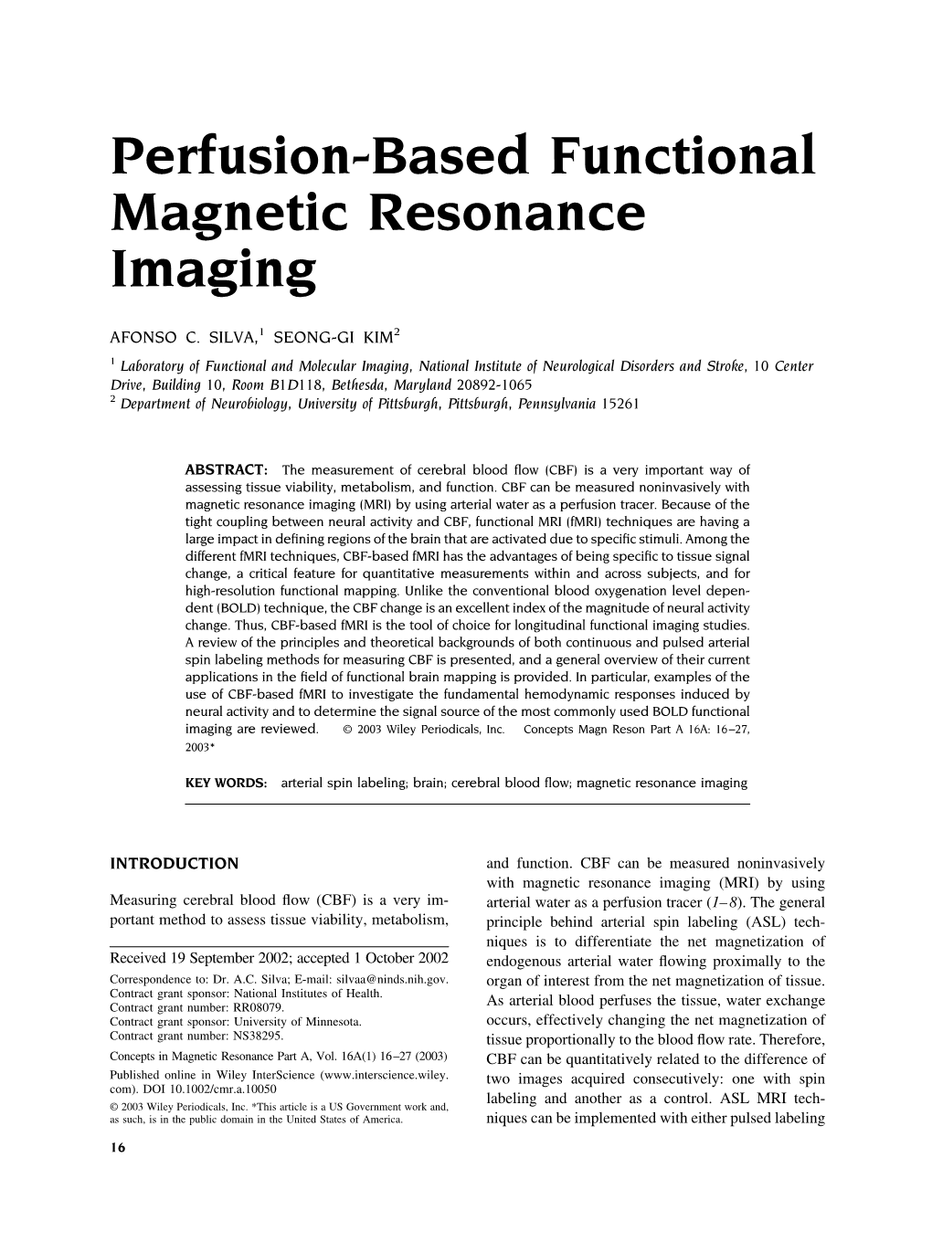 Perfusion-Based Functional Magnetic Resonance Imaging