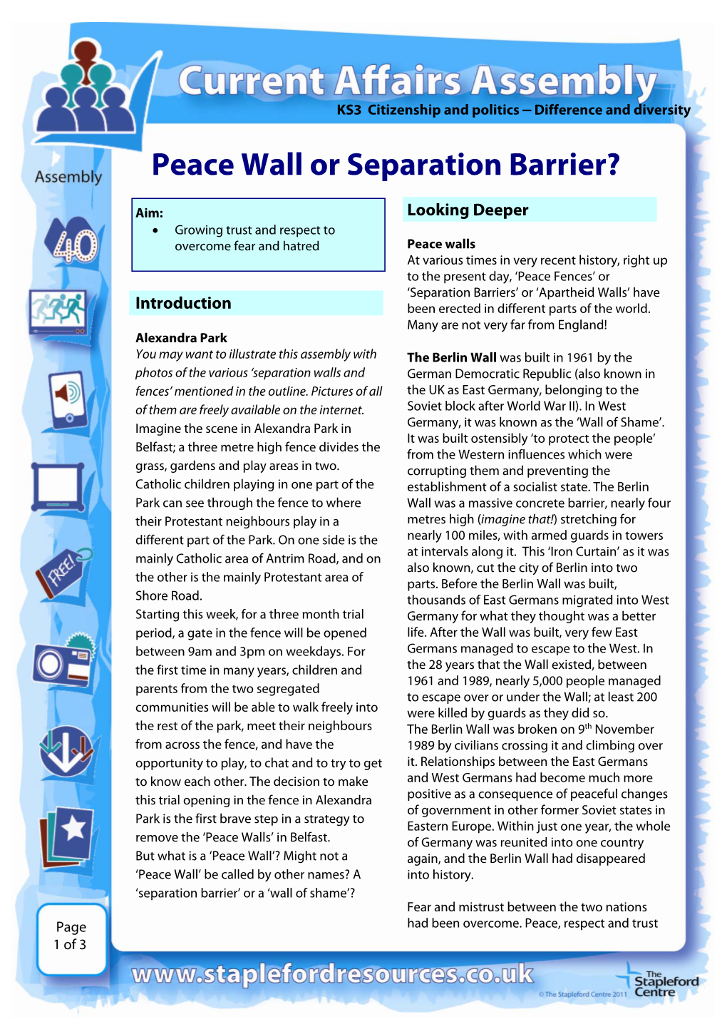 Peace Wall Or Separation Barrier?