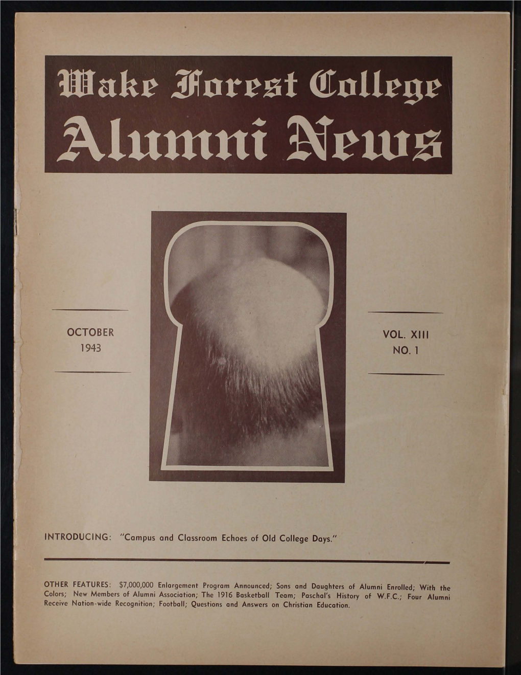 Download: Wake Forest College Alumni News [October 1943]