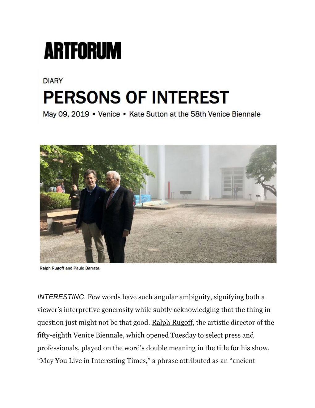 Artforum (May 9, 2019)