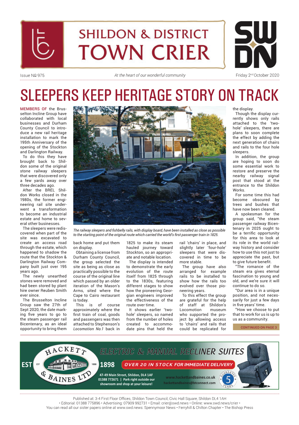 SLEEPERS KEEP HERITAGE STORY on TRACK MEMBERS of the Brus- the Display