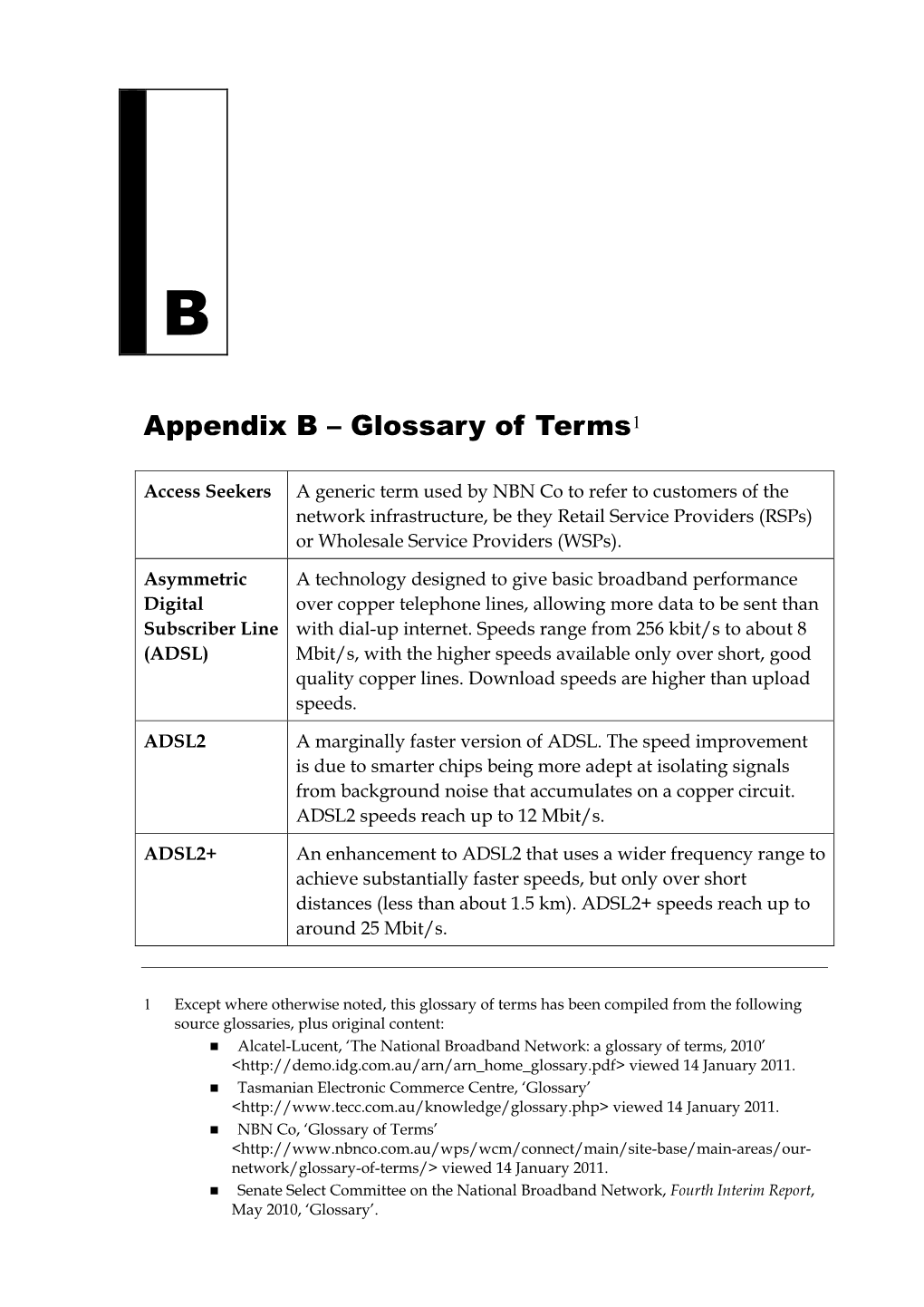 Appendix B – Glossary of Terms1