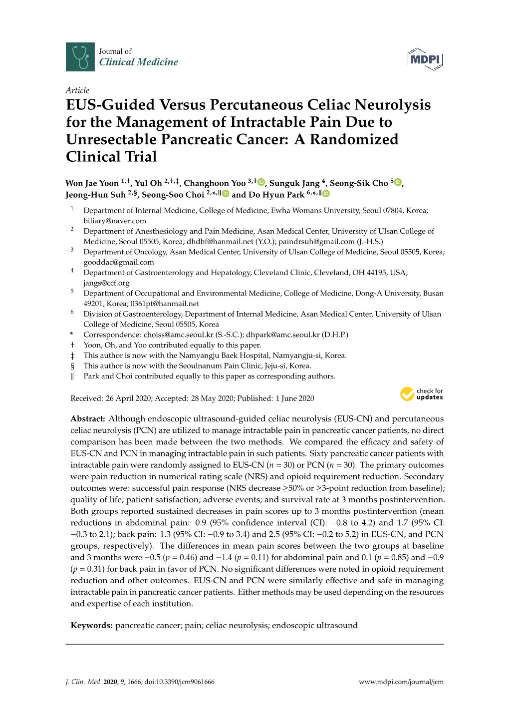 EUS-Guided Versus Percutaneous Celiac Neurolysis for the Management of Intractable Pain Due to Unresectable Pancreatic Cancer: a Randomized Clinical Trial