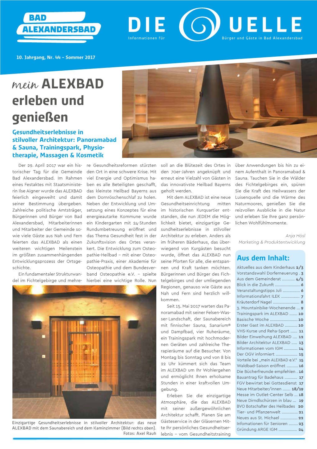 DIE UELLE Informationen Für Bürger Und Gäste in Bad Alexandersbad