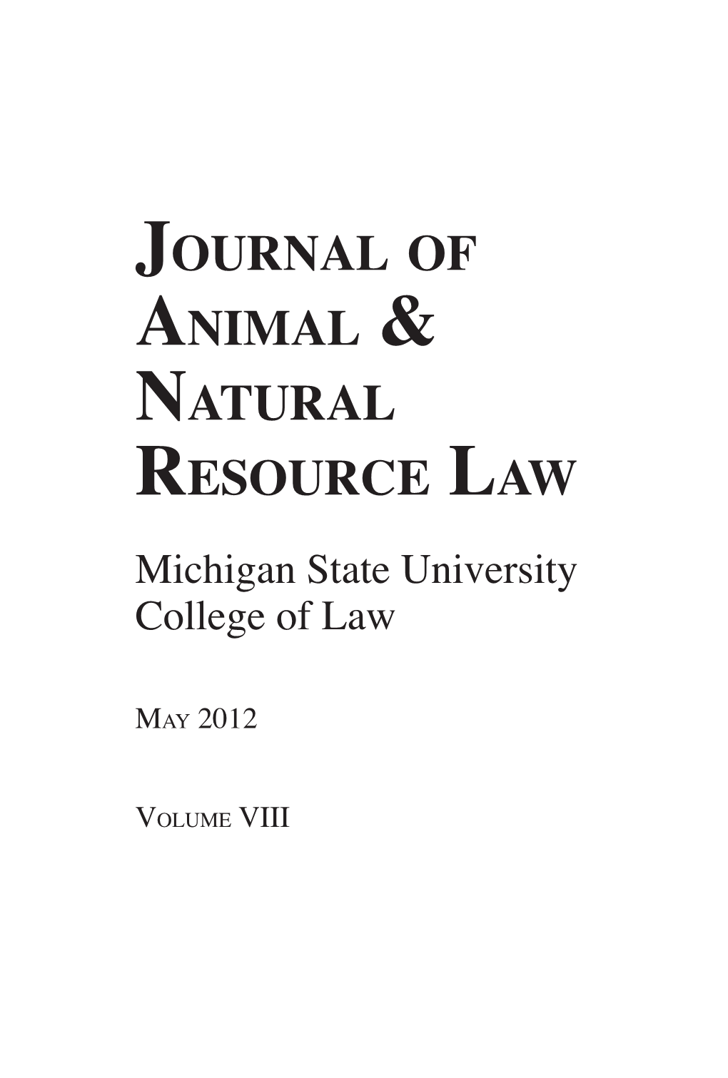 Journal of Animal & Natural Resource