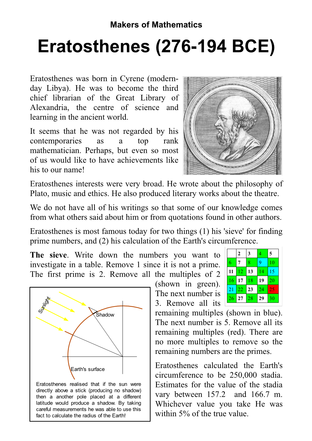 Eratosthenes (276-194 BCE)