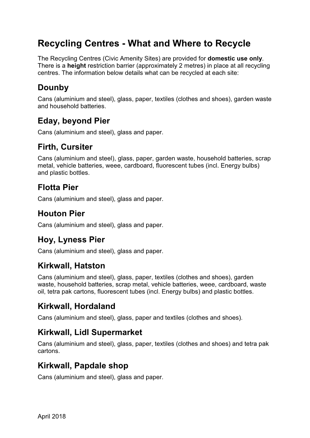 What and Where to Recycle