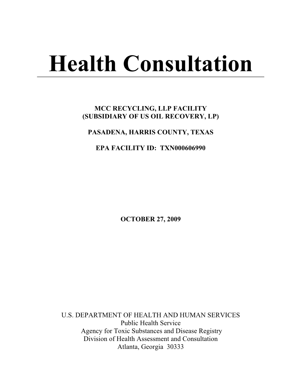 Health Consultation