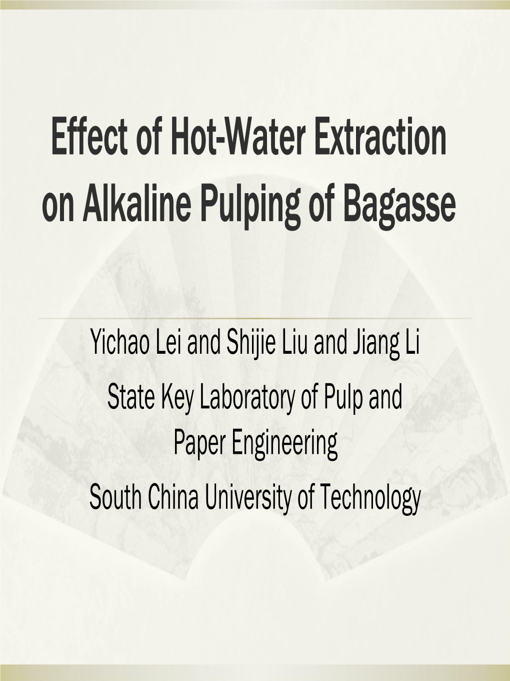 Effect of Hot-Water Extraction on Alkaline Pulping of Bagasse