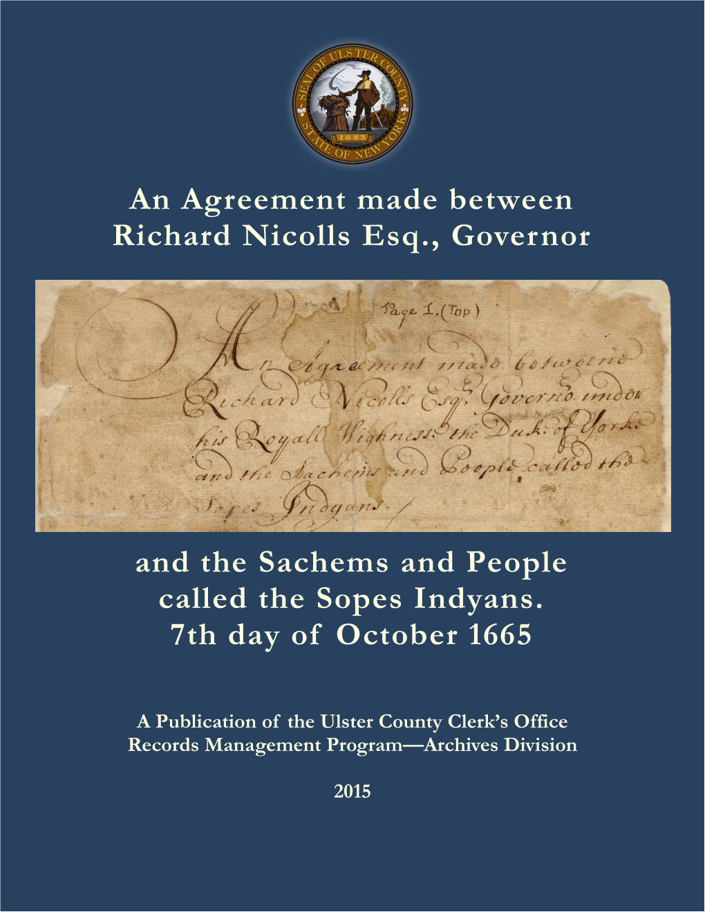 Nicolls/Esopus Peace Treaty of 1665