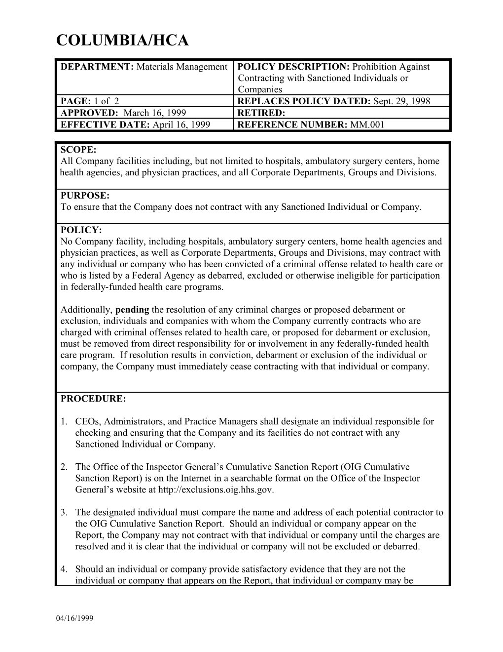 Policy and Procedure Approval Form s1