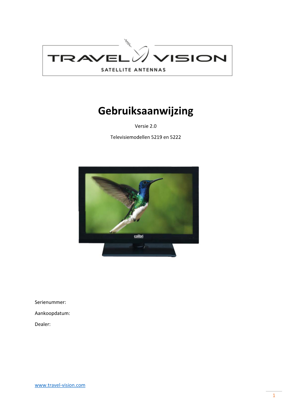 Gebruiksaanwijzing LCD TV Colibri Versie 2