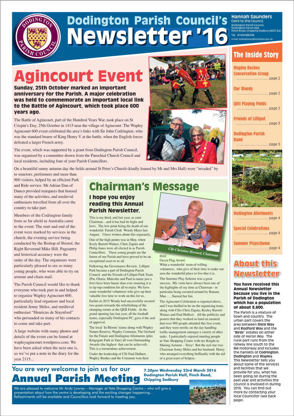 DODINGTON PC NEWSLETTER 2016-Cp2.Indd