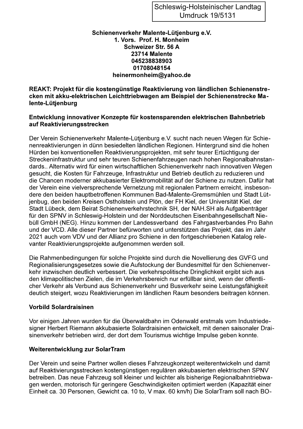 Schleswig-Holsteinischer Landtag Umdruck 19/5131