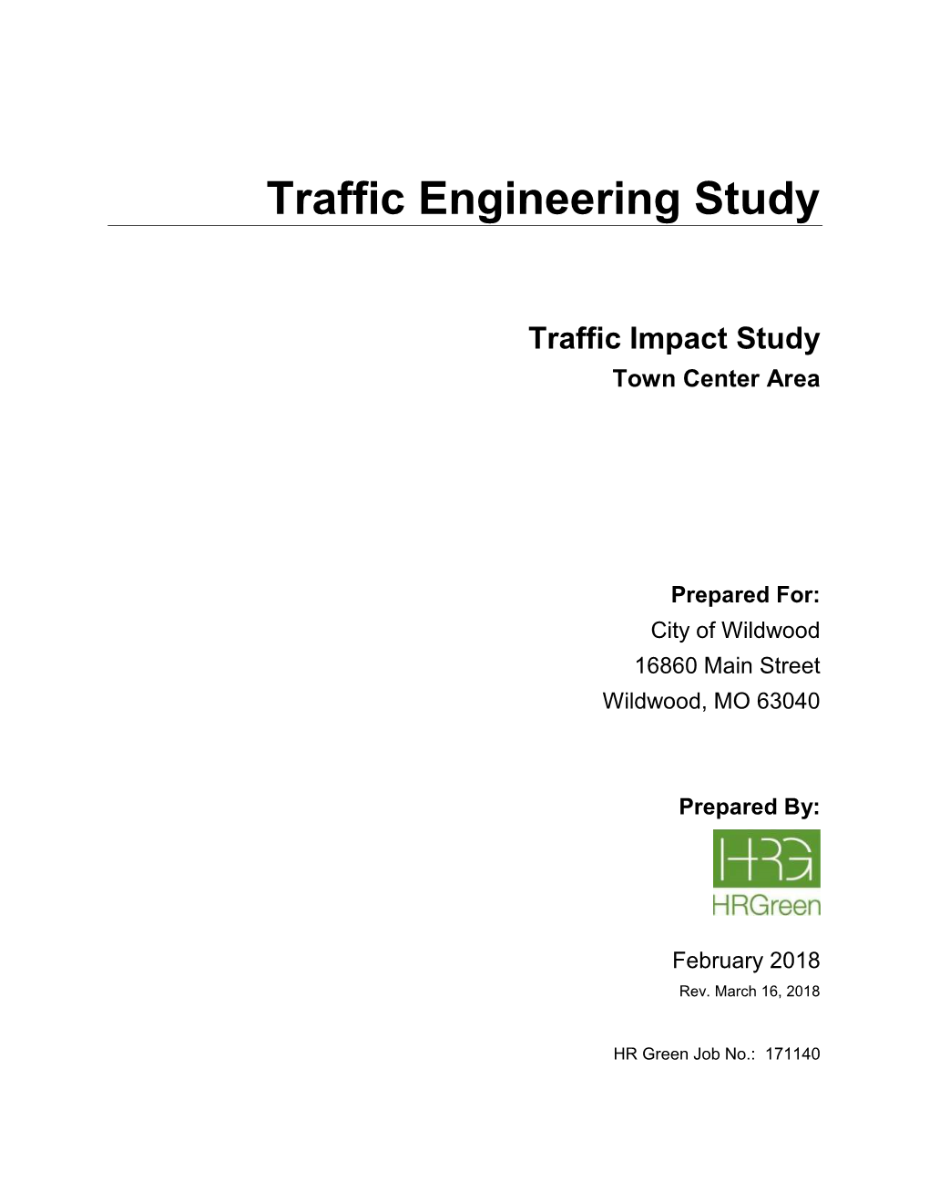 Traffic Engineering Study