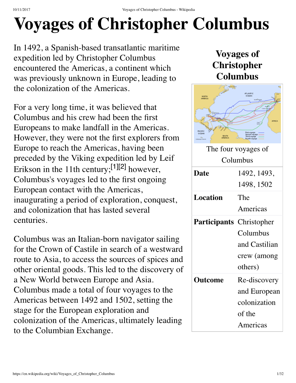 Voyages of Christopher Columbus - Wikipedia Voyages of Christopher Columbus