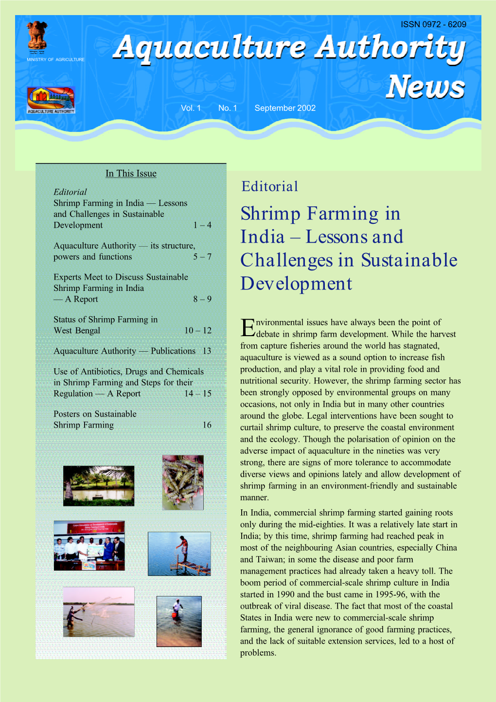 Shrimp Farming in India – Lessons and Challenges in Sustainable