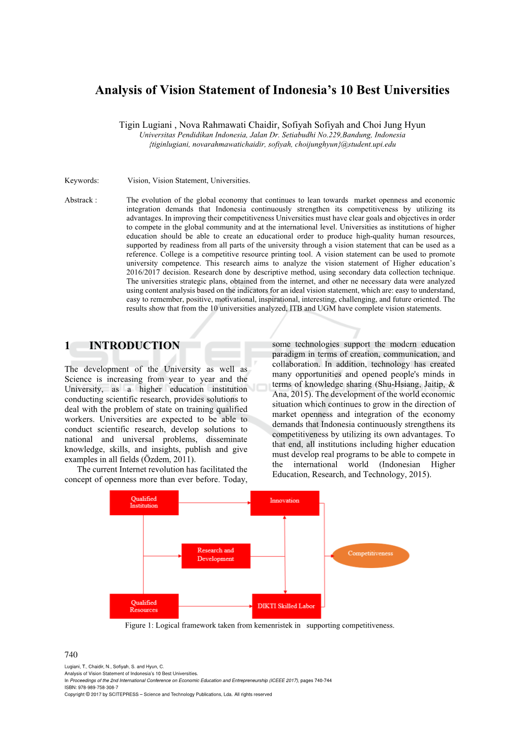 Analysis of Vision Statement of Indonesia's 10 Best Universities