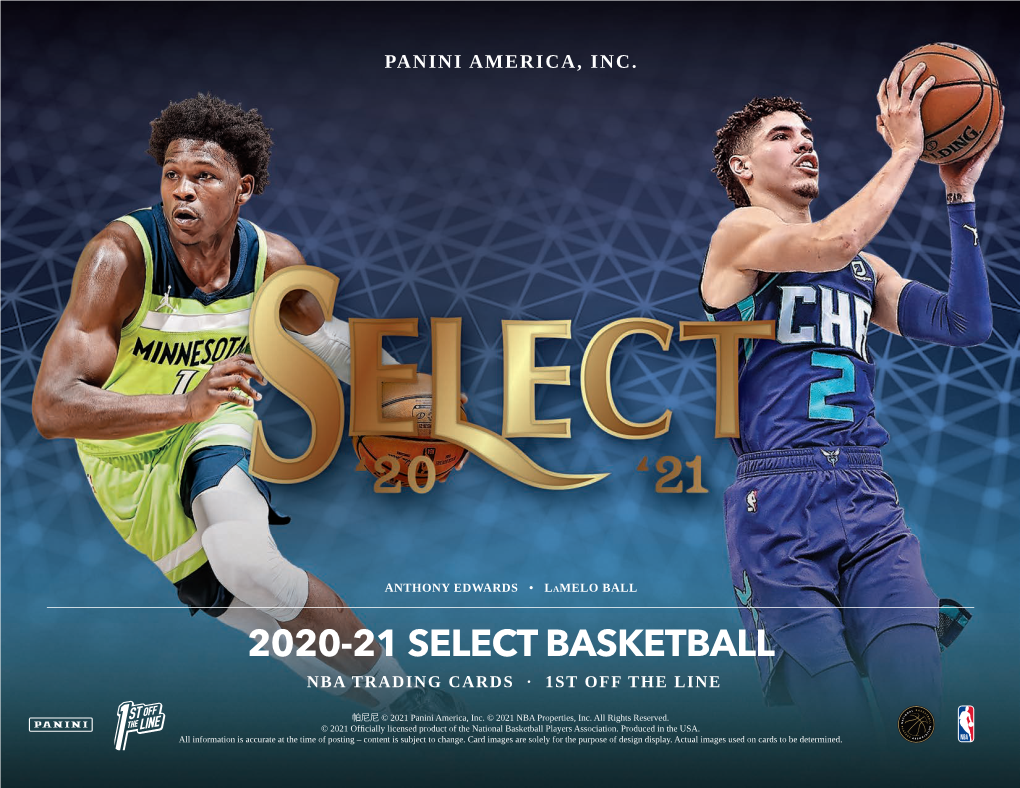 2020-21 Select Basketball Nba Trading Cards · 1St Off the Line