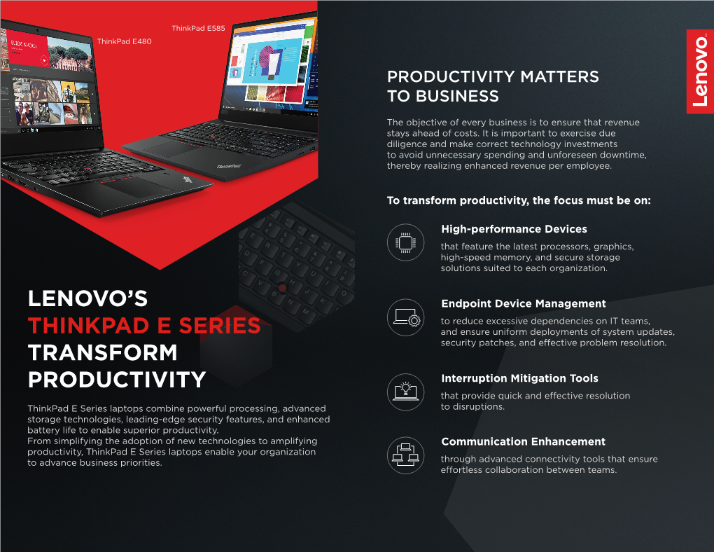 Lenovo's Thinkpad E Series Transform Productivity