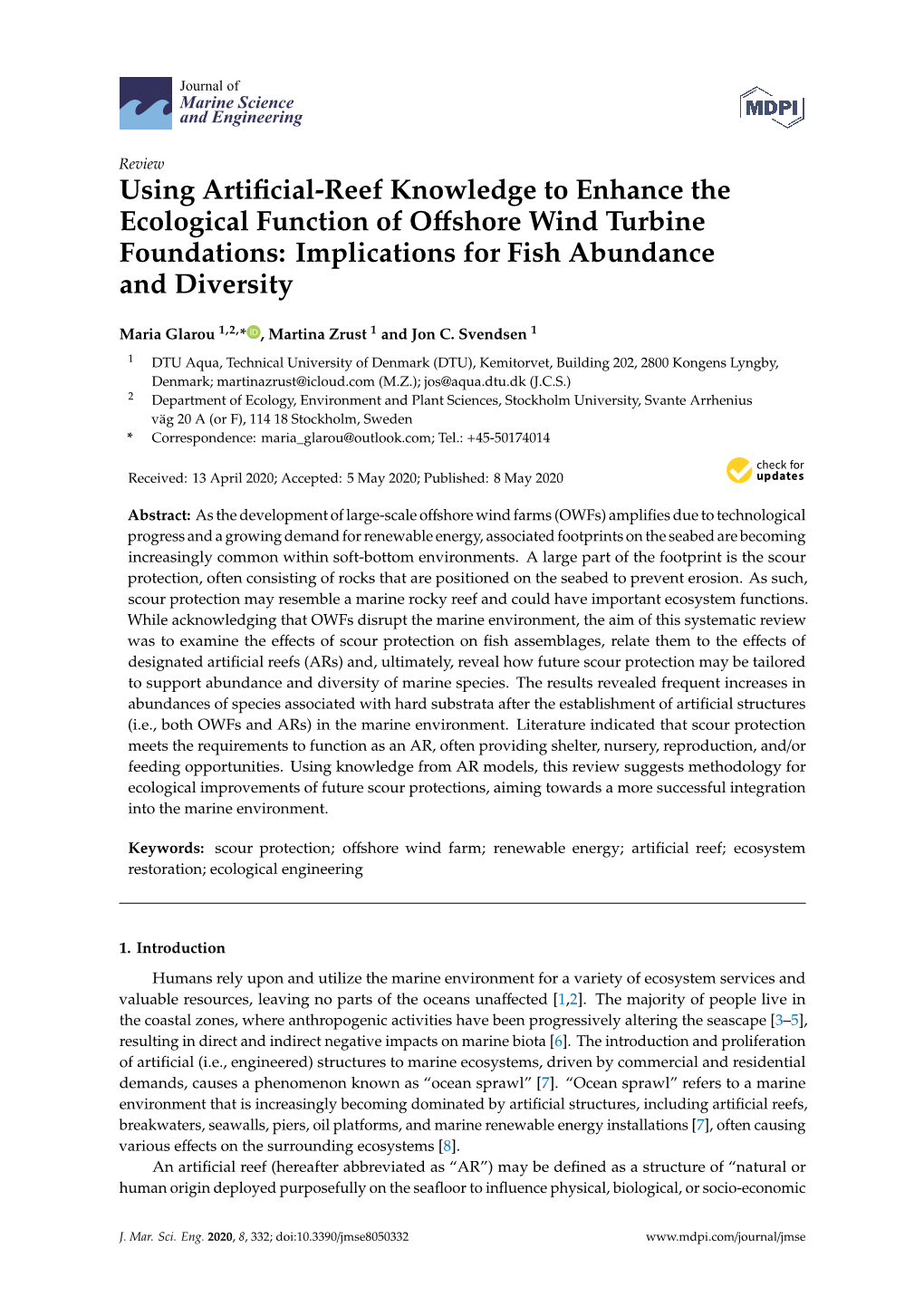 Using Artificial-Reef Knowledge to Enhance the Ecological Function of Offshore Wind Turbine Foundations: Implications for Fish A