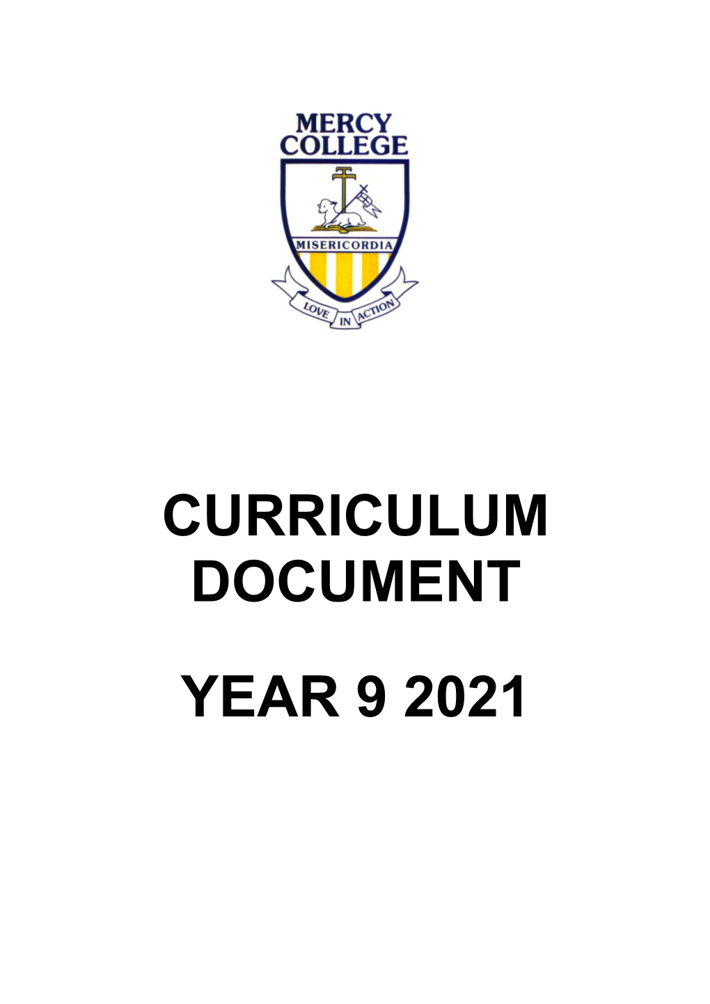 Curriculum Document Year 9 2021