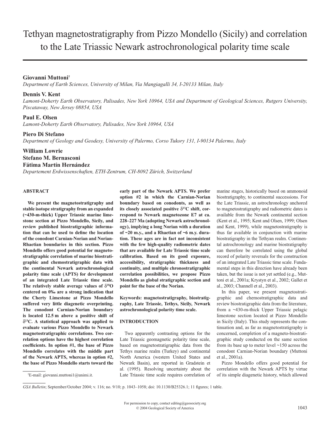 And Correlation to the Late Triassic Newark Astrochronological Polarity Time Scale