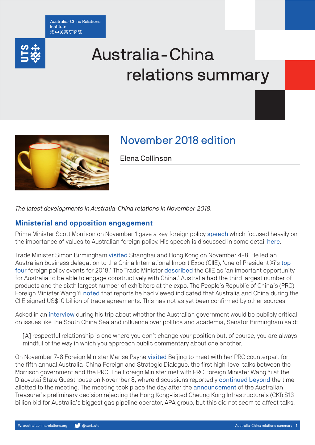 Aust Ralia-China Relations Summary