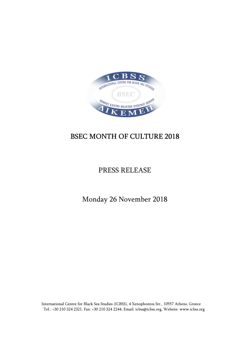 2018 11 26 PR BSEC Month of Culture