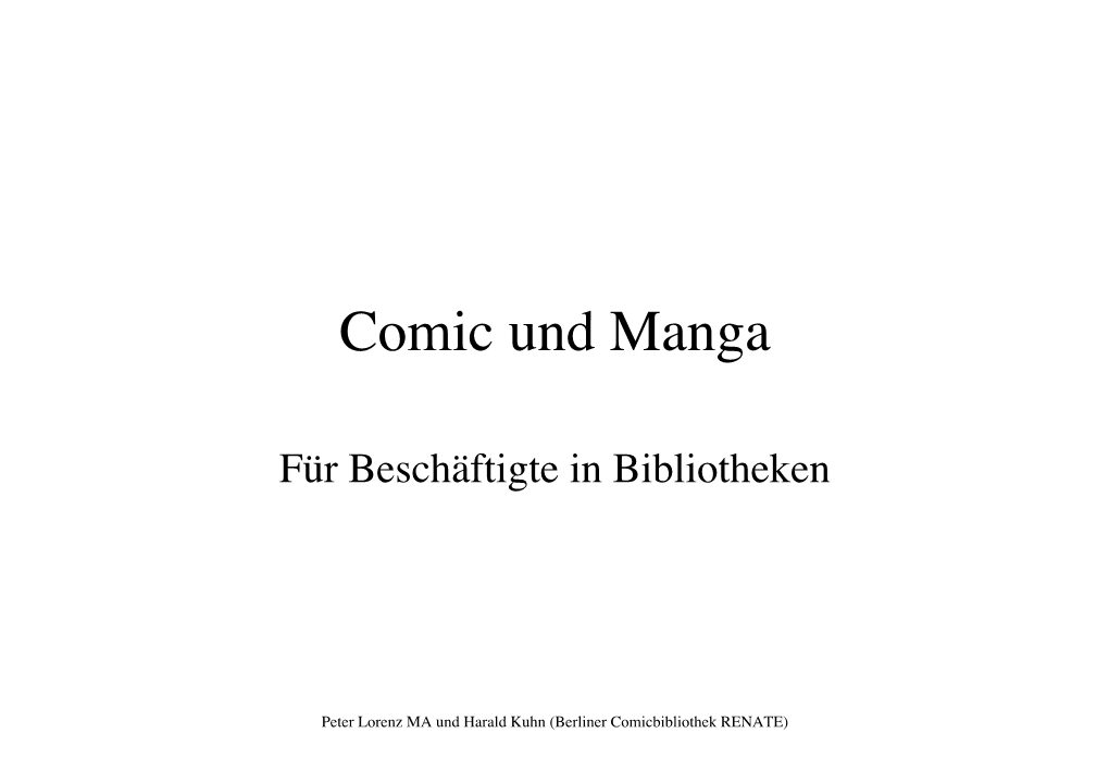 Comic Und Manga