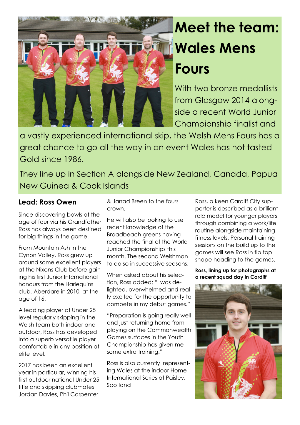 Meet the Team: Wales Mens Fours