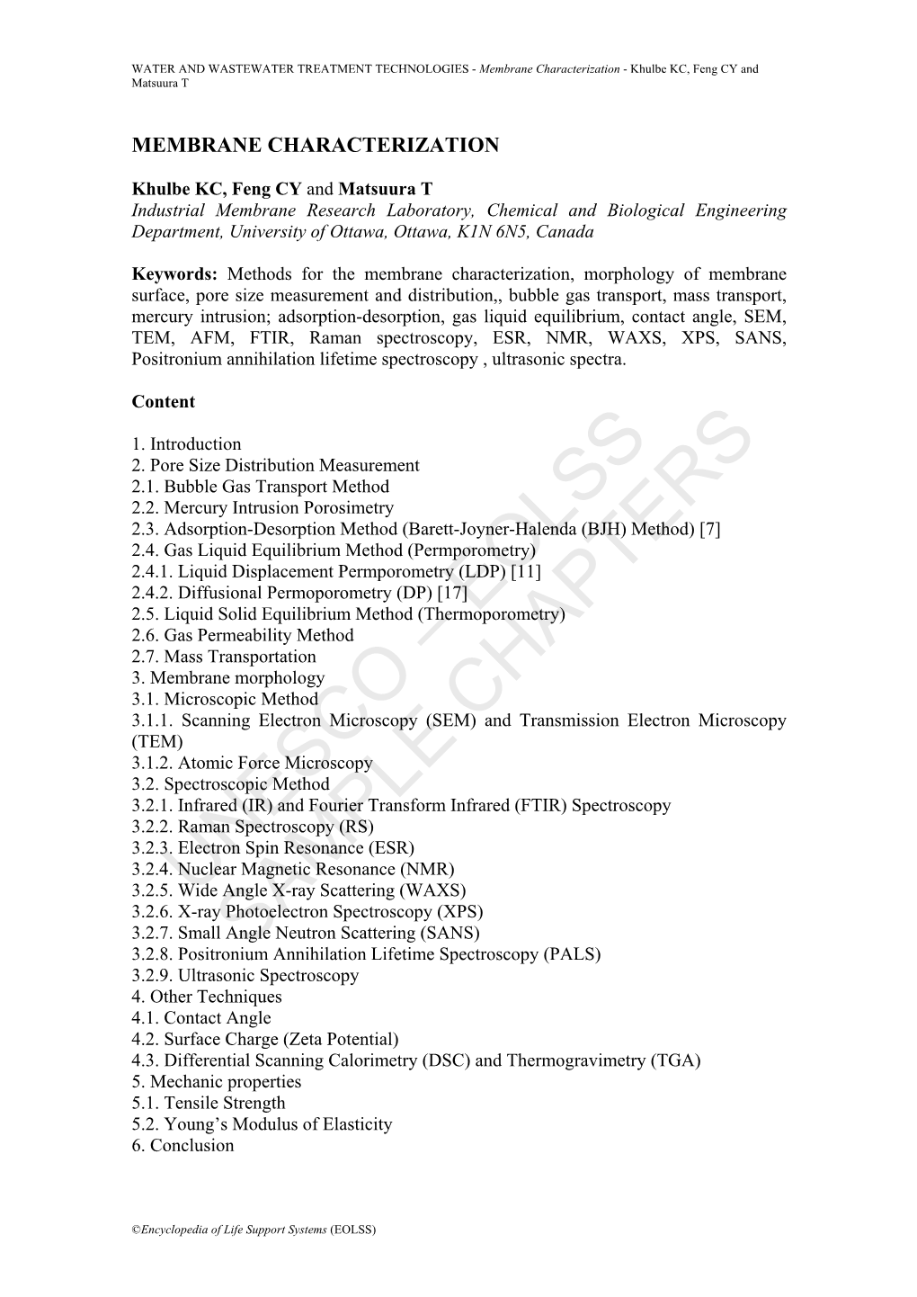 Membrane Characterization - Khulbe KC, Feng CY and Matsuura T