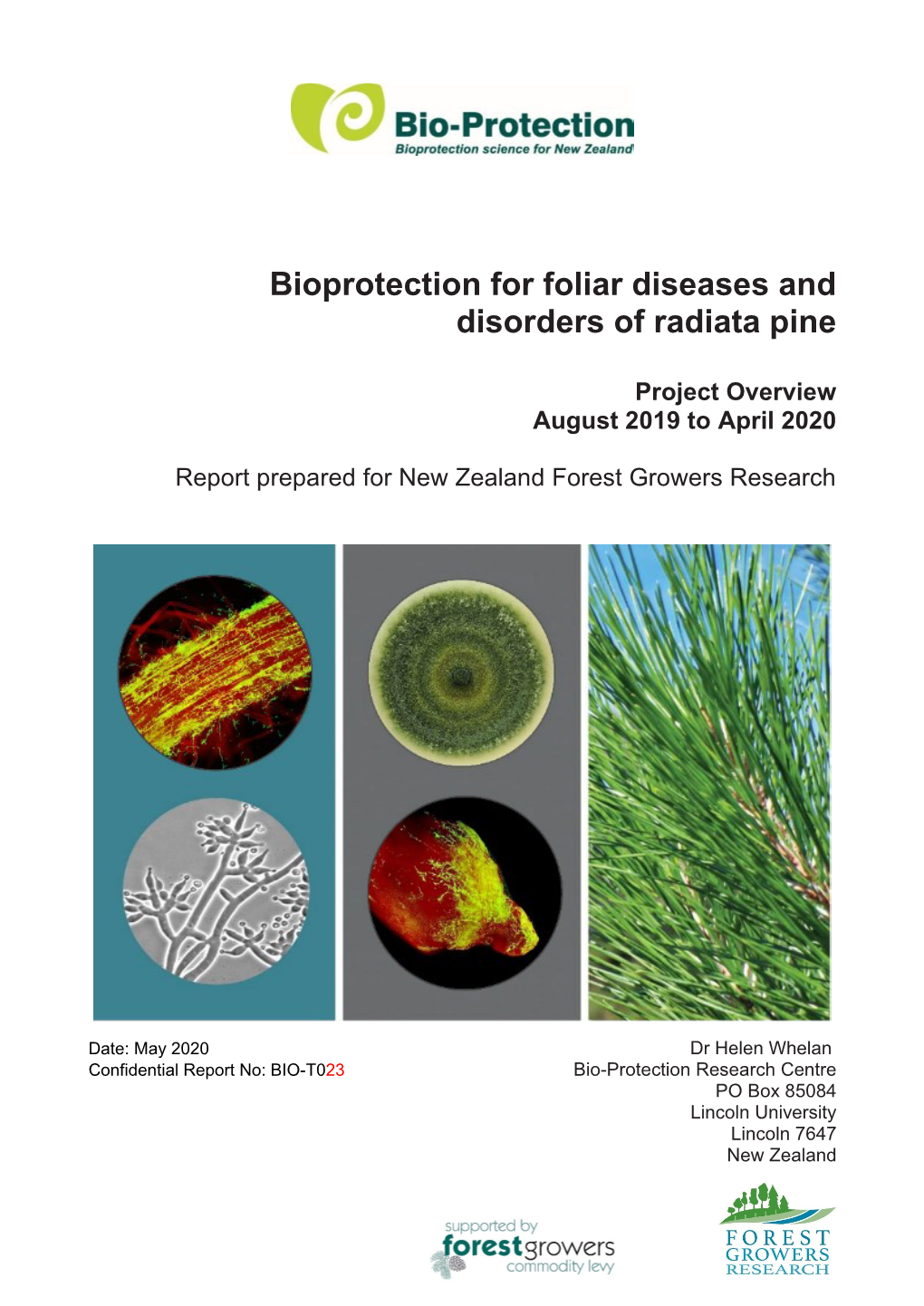 Bioprotection for Foliar Diseases and Disorders of Radiata Pine
