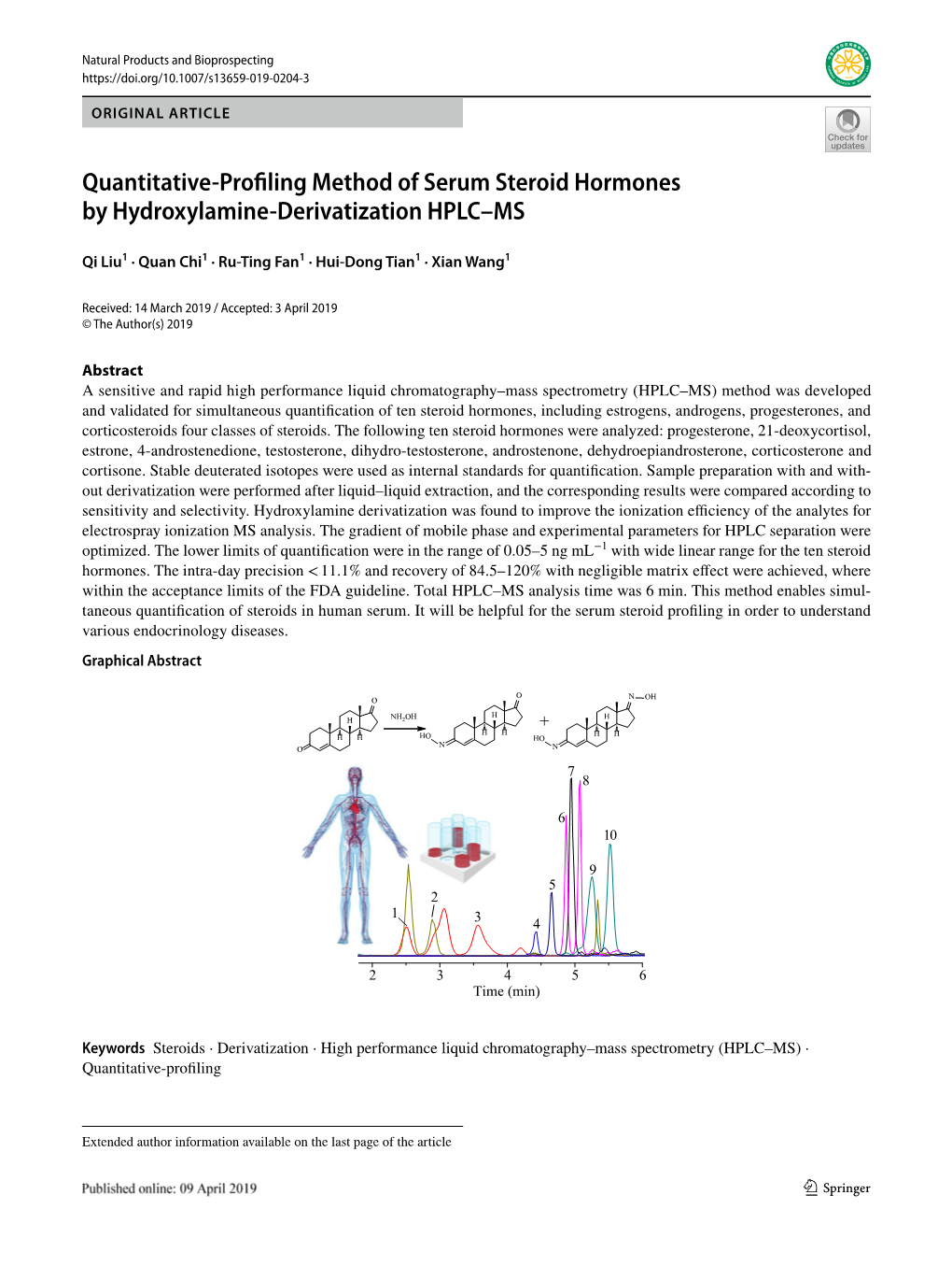 Quantitative-Profiling Method of Serum Steroid Hormones By