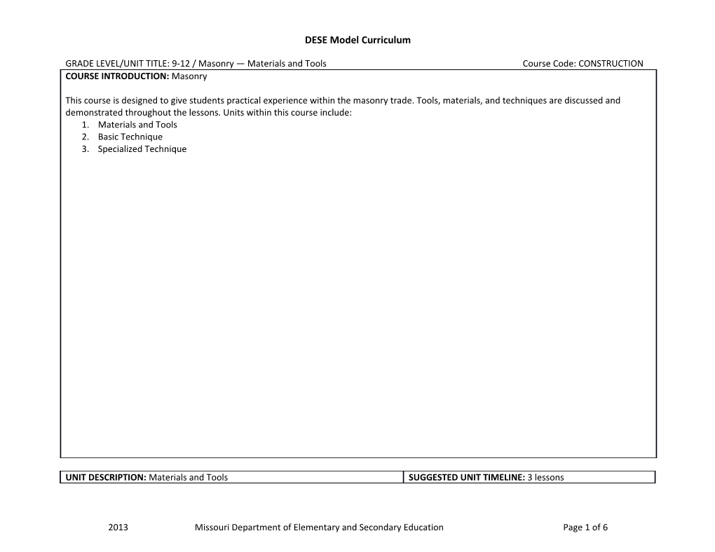 DESE Model Curriculum s2