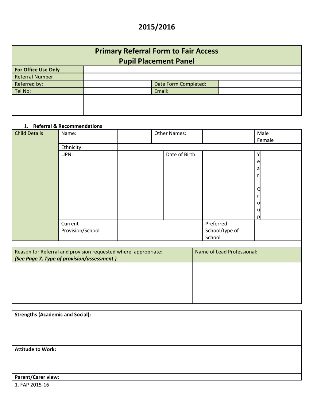 1. Education Profile