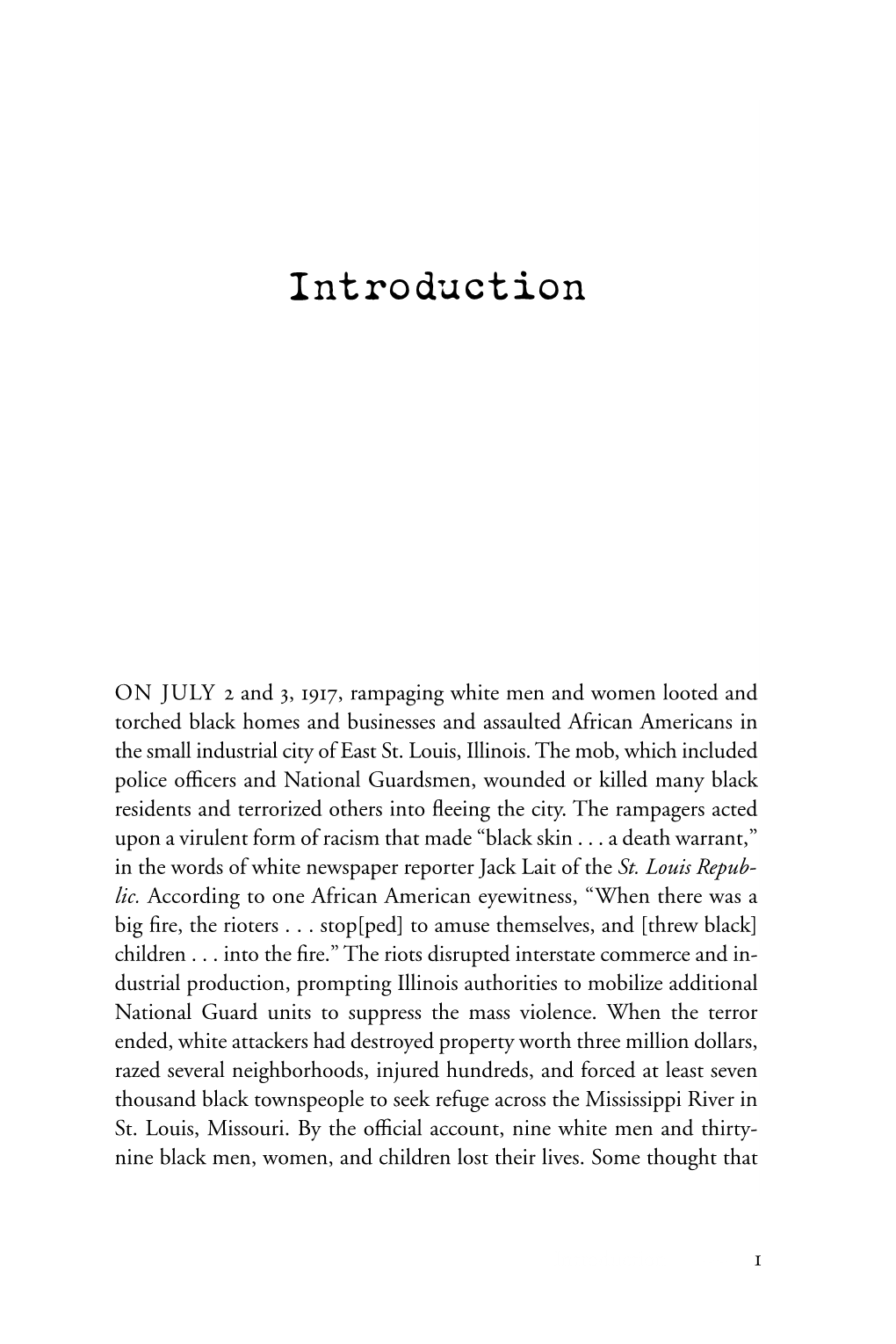 American Pogrom: the East St. Louis Race Riot and Black Politics