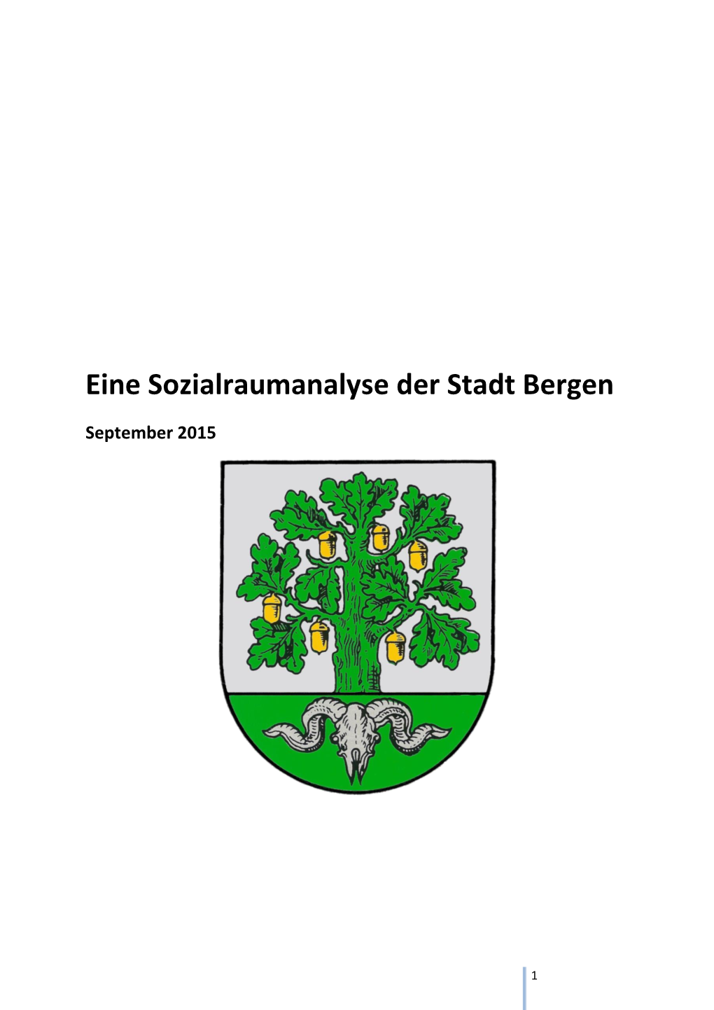 Eine Sozialraumanalyse Der Stadt Bergen