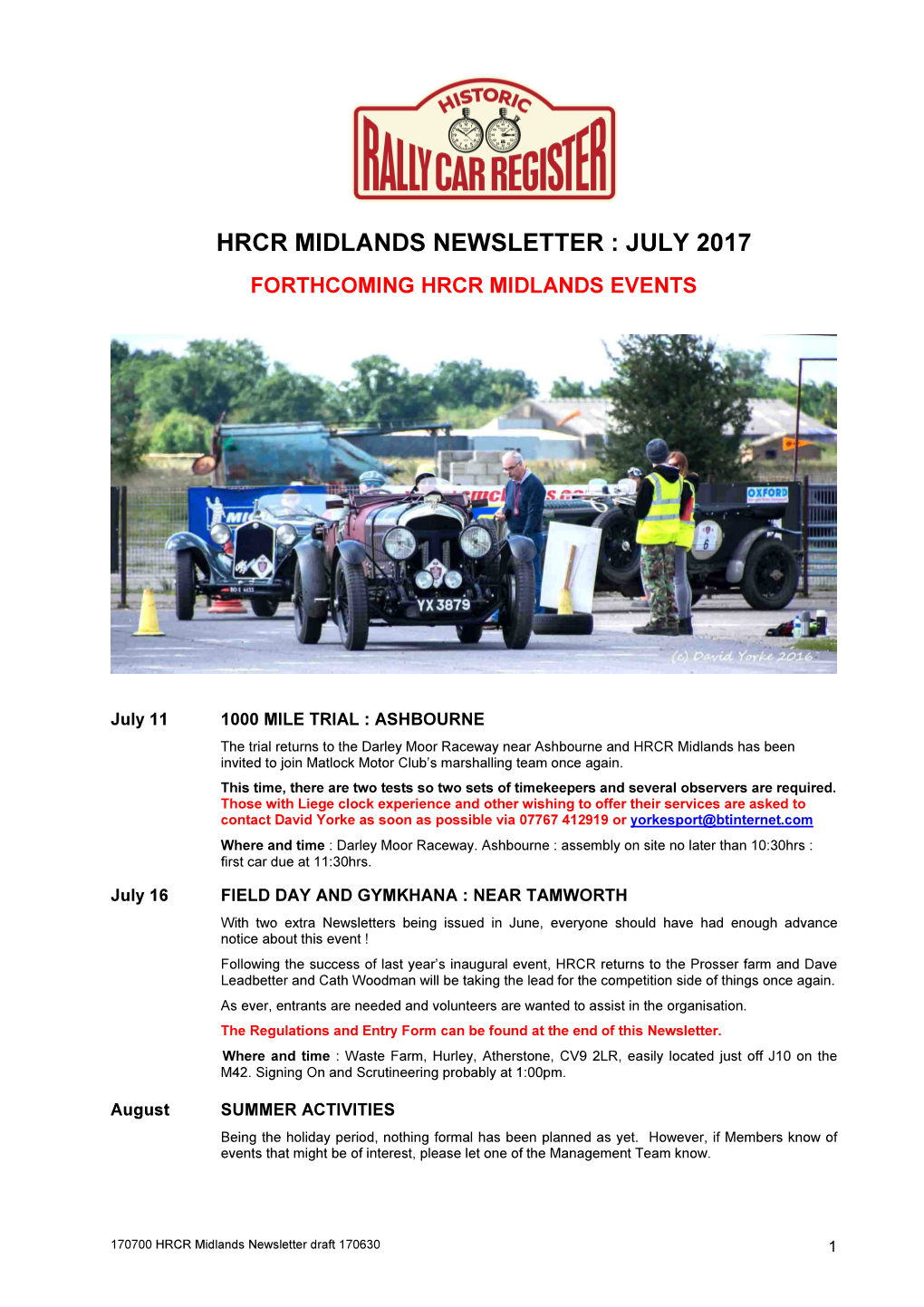 Hrcr Midlands Newsletter : July 2017