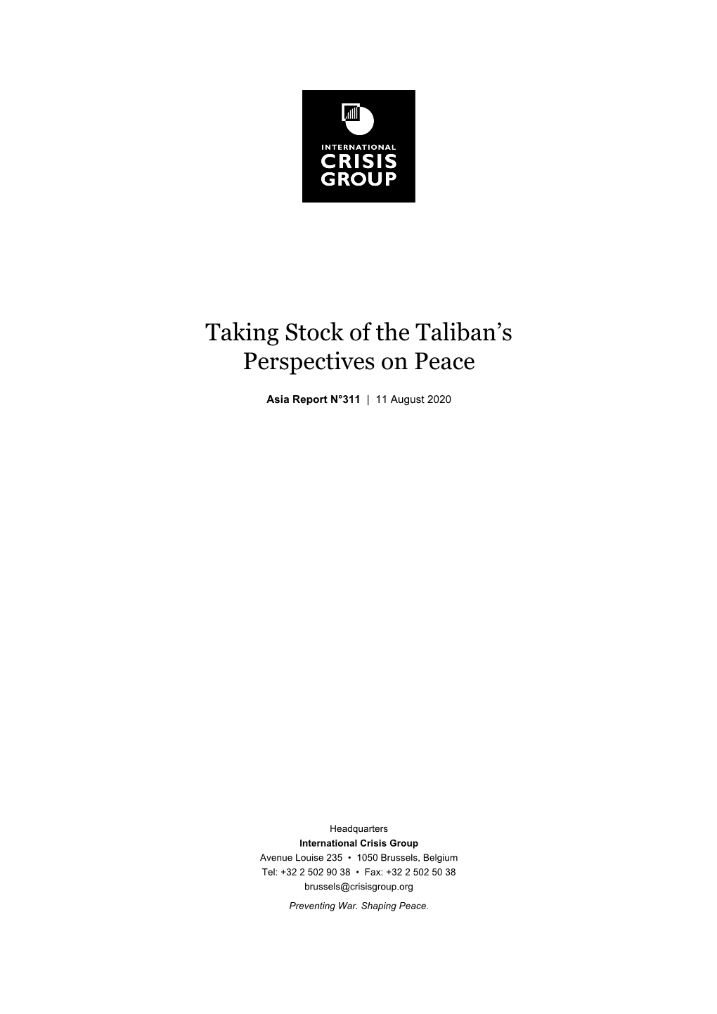 Taking Stock of Taliban Perspectives on Peace