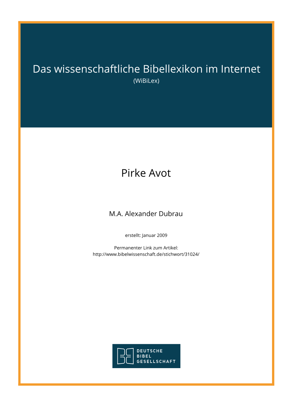 Das Wissenschaftliche Bibellexikon Im Internet Pirke Avot