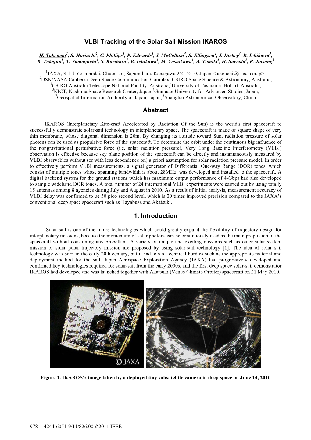 VLBI Tracking of the Solar Sail Mission IKAROS