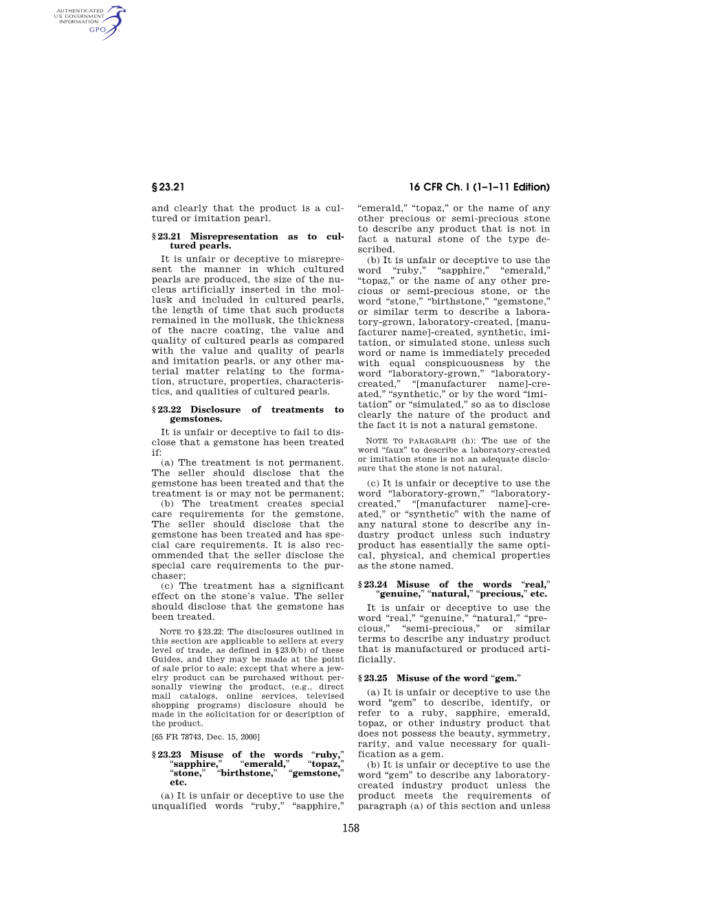 16 CFR Ch. I (1–1–11 Edition) § 23.21