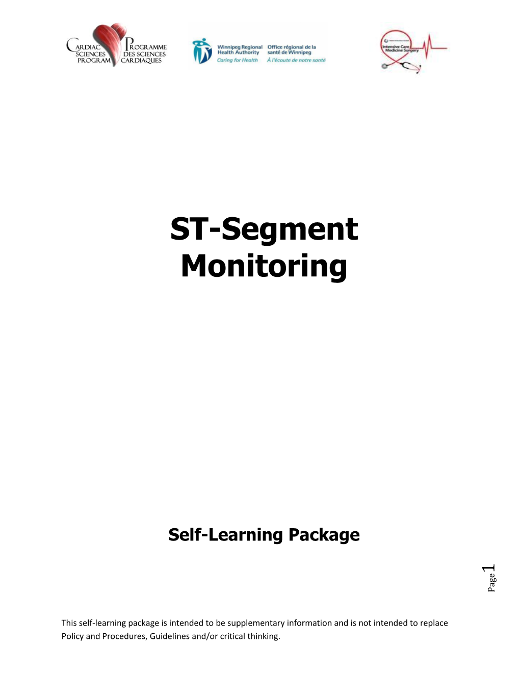 Regional ST-Segment Monitoring Self