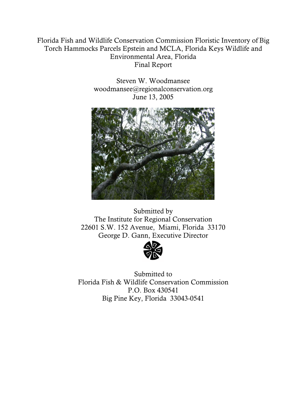 Florida Fish and Wildlife Conservation Commission Floristic Inventory Of