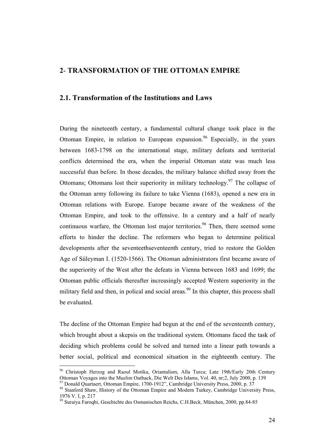 2- Transformation of the Ottoman Empire 2.1