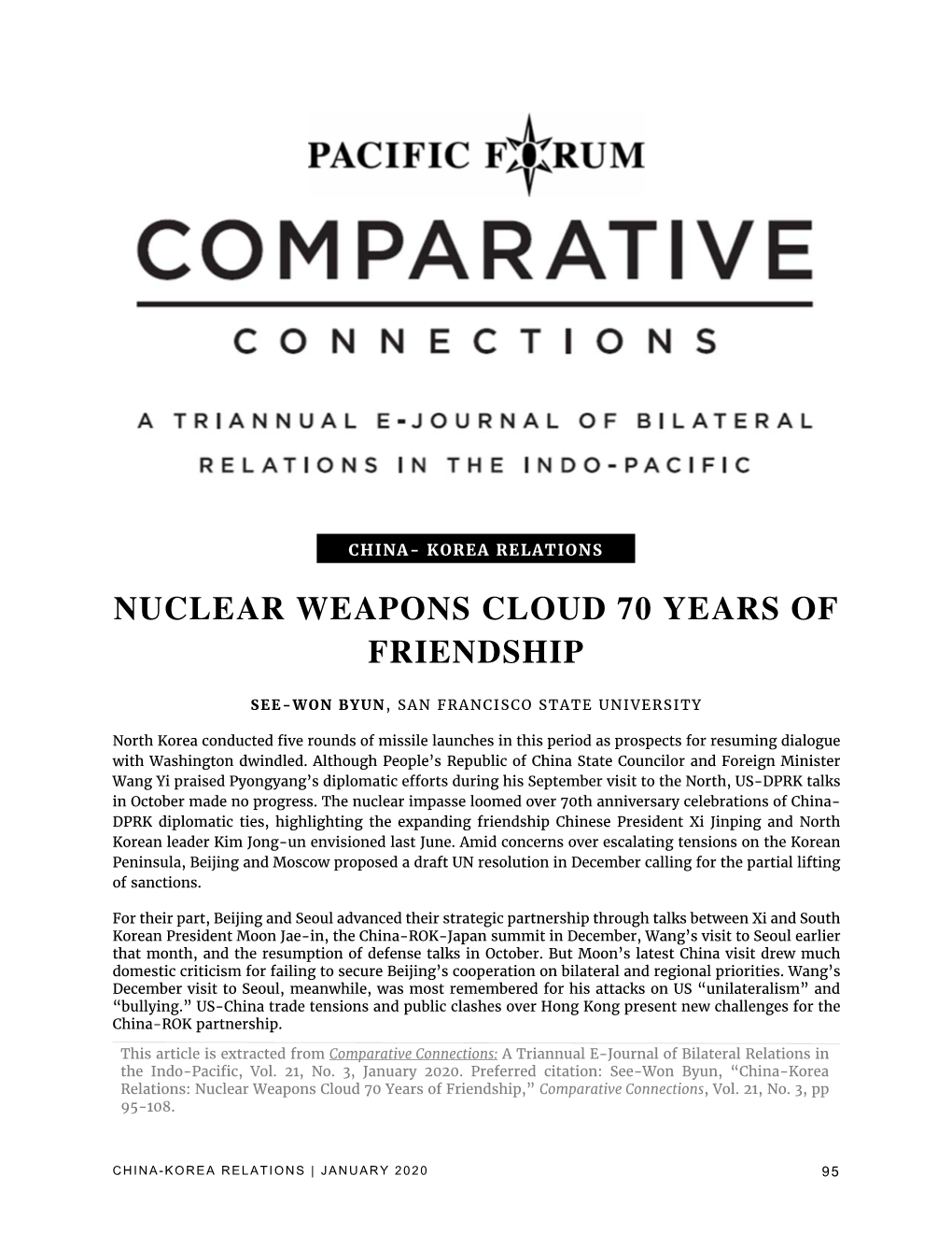 Nuclear Weapons Cloud 70 Years of Friendship